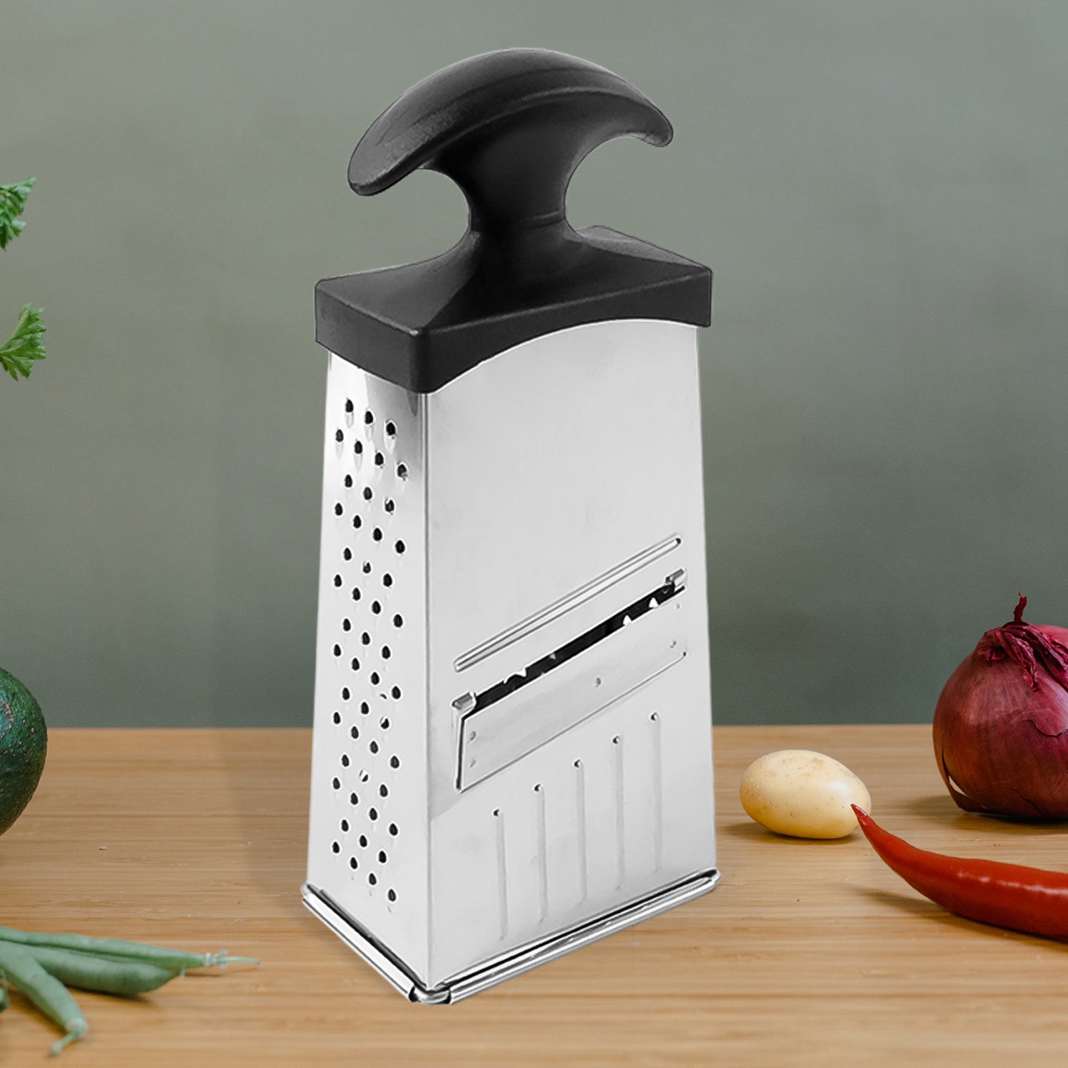 Apex Classic 4-in-1 Stainless Steel Grater  Slicer With Handle